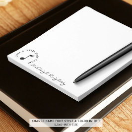 Bloco De Notas Nome do Script de Nota de Música Preto Personaliza