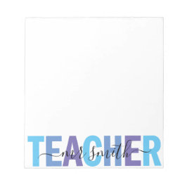 Bloco De Notas Nome do Script do Professor Mens Azuis e Roxos