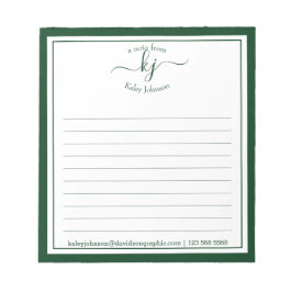 Bloco De Notas Nome Do Script Verde Da Floresta Da Mesa Do Bloco 