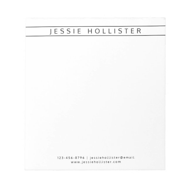 Bloco De Notas Nome e informações profissionais (Frente)