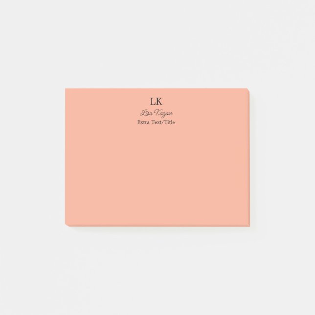 Bloco De Notas Nome e Título das Iniciais Personalizadas do Monog (Frente)