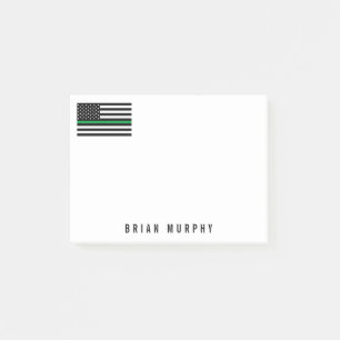 Bloco De Notas Nome fino militar 4 x 3 da bandeira americana da
