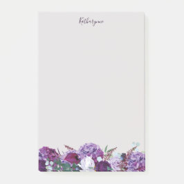 Bloco De Notas Nome Floral Roxo bonito