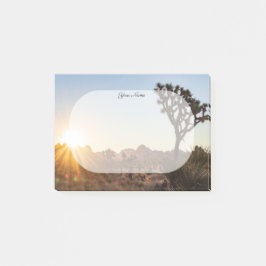 Bloco De Notas Nome Joshua Tree Nature Landscape Sunrise Souvenir