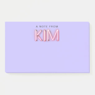 Bloco De Notas Nome Kim em luzes néon brilhantes