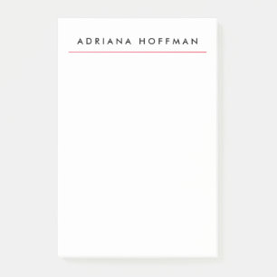 Bloco De Notas Nome minimalista branco preto simples