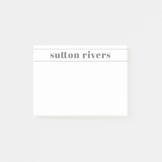 Bloco De Notas Nome Moderno Cinza (Frente)