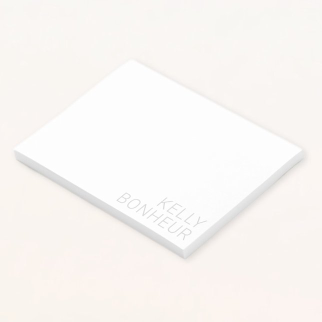 Bloco De Notas Nome Moderno da Cinza Leve em Branco (Criador carregado)