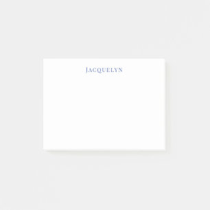 Bloco De Notas Nome moderno elegante e elegante azul minimalista