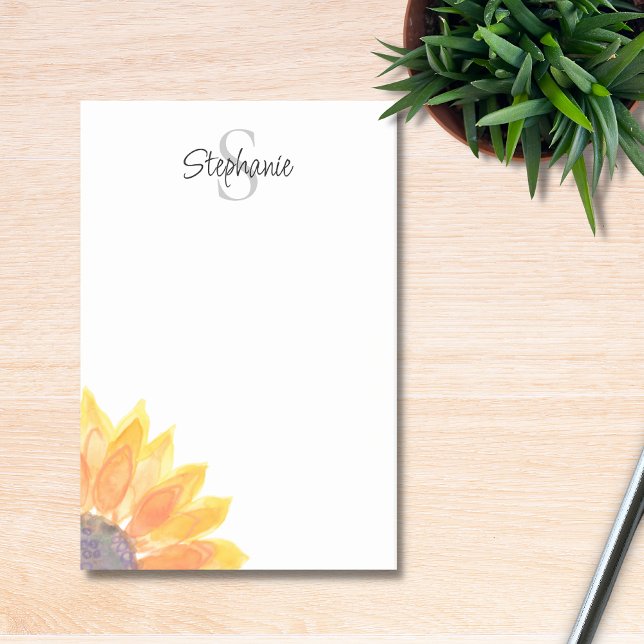 Bloco De Notas Nome Monograma Floral (Criador carregado)