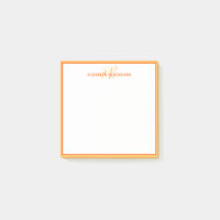 Nome Monograma Personalizado Minimalista Laranja F