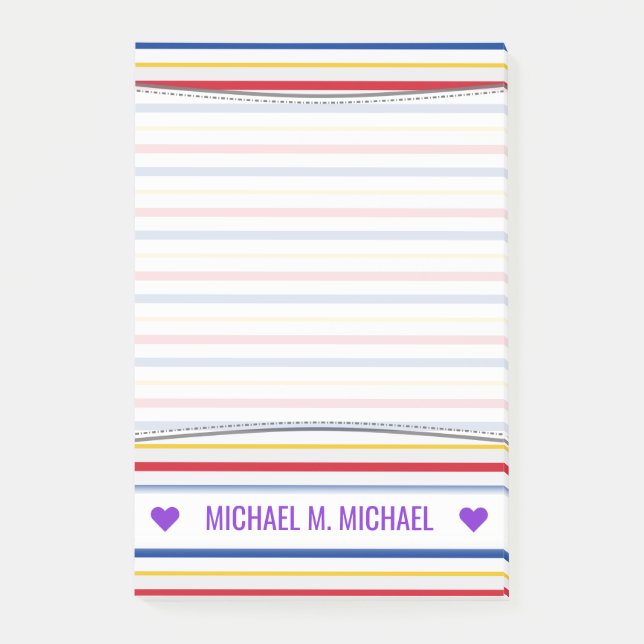 Bloco De Notas Nome; Notas de Stripes Inspiradas em Rink - Arena  (Frente)