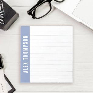 Bloco De Notas Nome Personalizado Azul Periwinkle Vinculado