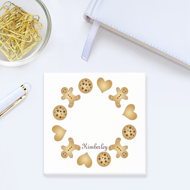 Bloco De Notas Nome Personalizado Biscoito de Natal Bonito Homem  (Criador carregado)