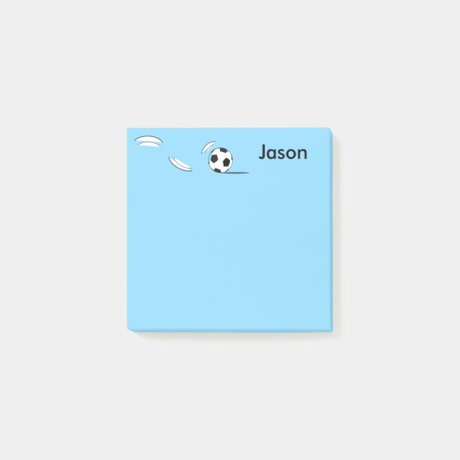 Bloco De Notas Nome Personalizado Bola de Futebol - Postar - Nota (Frente)