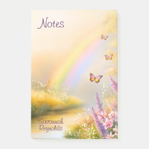 Bloco De Notas Nome Personalizado Borboleta do Arco-Íris Notepad
