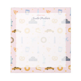 Bloco De Notas Nome personalizado cor-de-rosa do padrão NYC de co