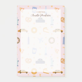 Bloco De Notas Nome personalizado cor-de-rosa do padrão NYC de co