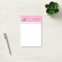 Bloco De Notas Nome personalizado: cor-de-rosa minimalista simple