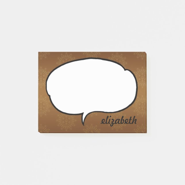 Bloco De Notas Nome Personalizado da Bolha de Conversa (Frente)