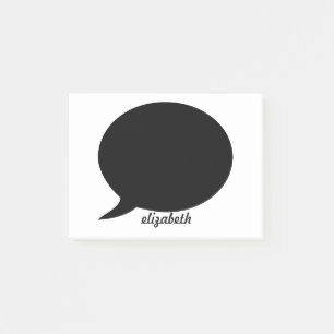 Bloco De Notas Nome Personalizado da Bolha de Conversação Branca