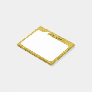 Bloco De Notas Nome personalizado da bolha de conversação Dourada