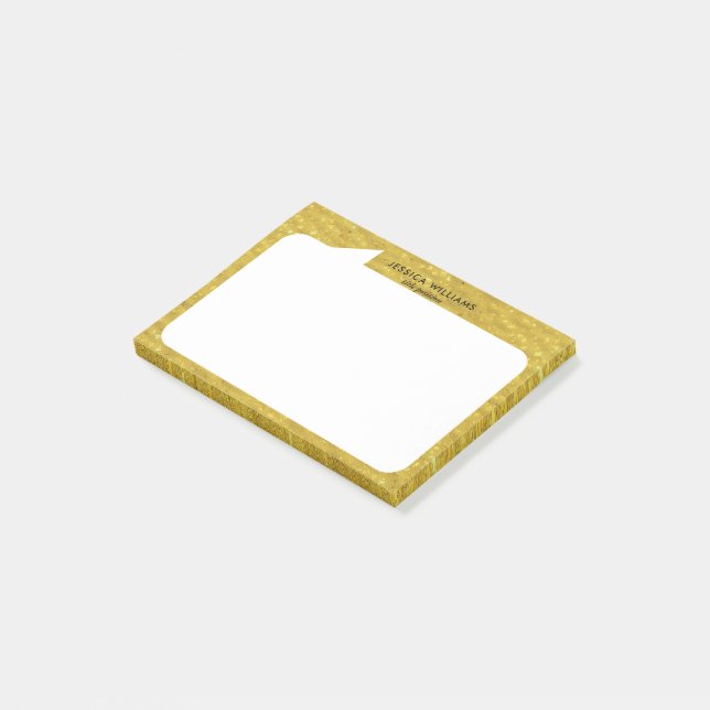 Bloco De Notas Nome personalizado da bolha de conversação Dourada (Inclinado)