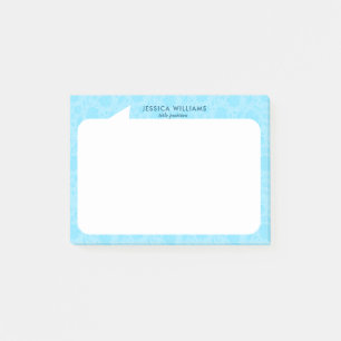 Bloco De Notas Nome personalizado da bolha de fala azul-clara e b