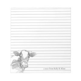 Bloco De Notas Nome Personalizado da Fazenda de raça Holstein