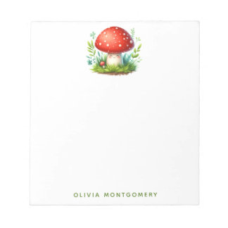 Bloco De Notas Nome Personalizado da Ilustração Redcap do Cogumel