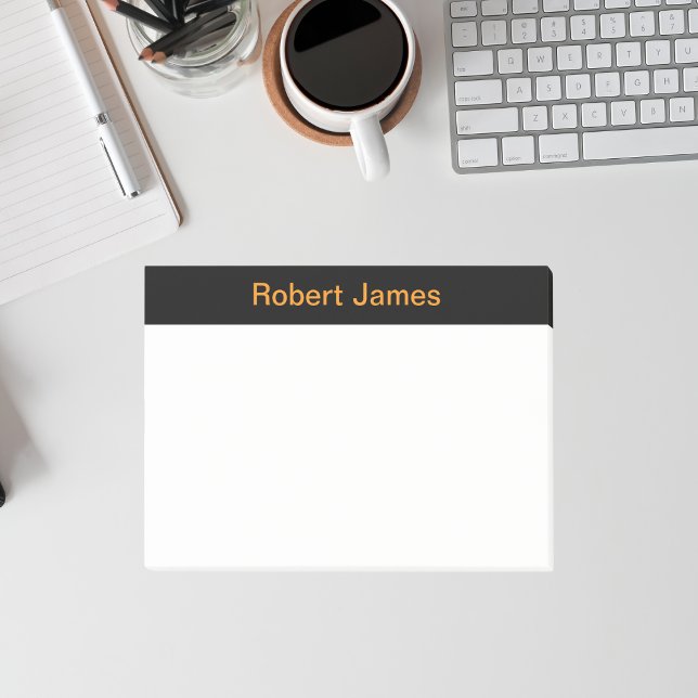 Bloco De Notas Nome Personalizado de Banner Preto Minimizado (Criador carregado)