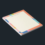 Bloco De Notas Nome Personalizado de Borda Geométrica Colorida<br><div class="desc">Adicione um splash de cor às suas notas diárias com este Painel de Notas de Nome Personalizado de Borda Geométrica Colorida. As bordas arrojadas e vibrantes enquadram seu nome lindamente, fazer cada página se sente especial. É uma mistura perfeita de criatividade e praticidade para qualquer um que ama papelaria personalizada...</div>