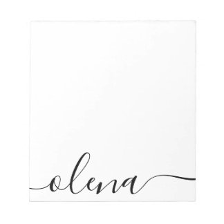 Bloco De Notas Nome Personalizado de Caligrafia de Script Simples