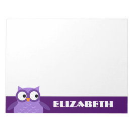 Bloco De Notas Nome Personalizado De Coruja Roxa Cuta Para Sua A1