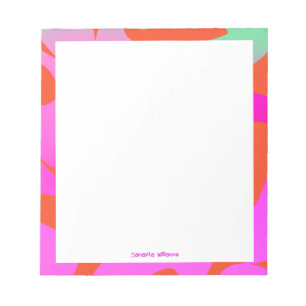 Bloco De Notas Nome Personalizado de Jade Laranja Cor-de-Rosa Cor