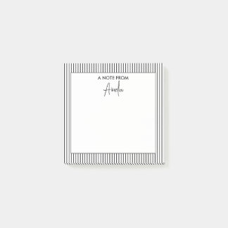 Bloco De Notas Nome Personalizado de Padrão de Faixa Preta e Bran