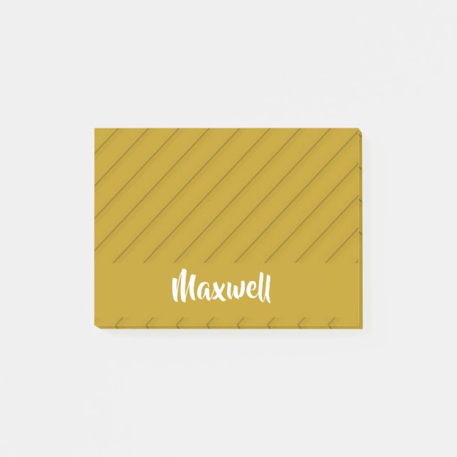 Bloco De Notas Nome personalizado de plástico diagonal castanho t (Frente)