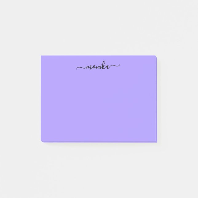Bloco De Notas Nome Personalizado de Púrpura de Cubo (Frente)