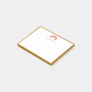 Bloco De Notas Nome Personalizado de Script Cor-de-Rosa Fofo Arco