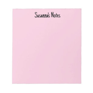 Bloco De Notas Nome Personalizado de Script Girly Moderno Rosa