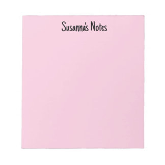 Bloco De Notas Nome Personalizado de Script Girly Moderno Rosa