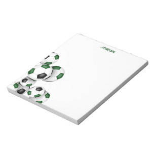 Bloco De Notas nome personalizado de sotaque preto verde esferas