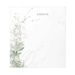 Bloco De Notas Nome Personalizado de Watercolor Mercante