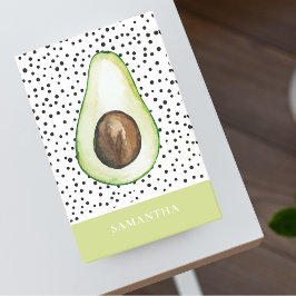 Bloco De Notas Nome Personalizado do Avocado Verde Moderno