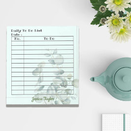 Bloco De Notas Nome Personalizado do Eucalyptus Botanicals da Lis