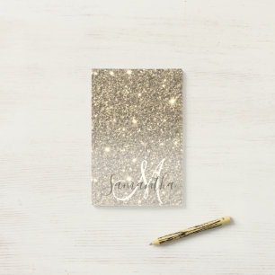 Bloco De Notas Nome Personalizado do Glitter Glitter Dourado Mode