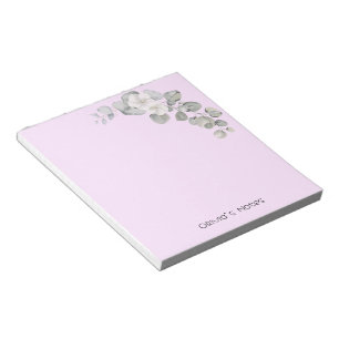 Bloco De Notas Nome personalizado do gradiente da Flor Floral Ros