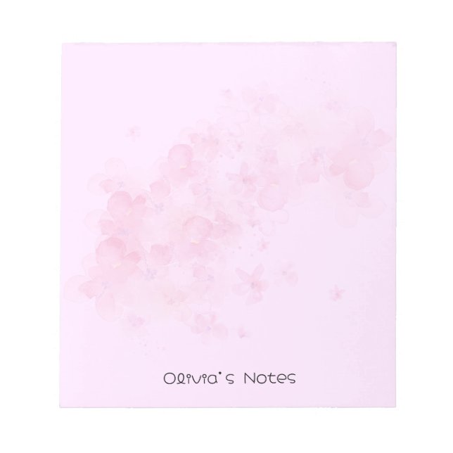 Bloco De Notas Nome personalizado do gradiente da Flor Floral Ros (Frente)