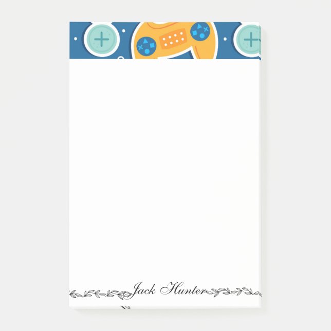 Bloco De Notas Nome personalizado do jogo de vídeo azul  (Frente)
