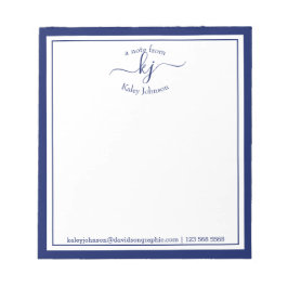 Bloco De Notas Nome Personalizado do marinho | Da Mesa Do Bloco D